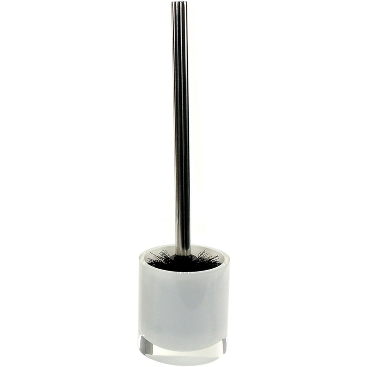 Gedy YU33-02 Toilet Brush Holder, White, Free Standing Steel, Resin